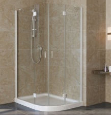 Душевой уголок Vegas Glass AFS-F Lux 120*90 01 01 L профиль белый, стекло прозрачное