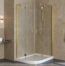 Душевой уголок Vegas Glass AFS-F Lux 100*80 09 01 R профиль золото, стекло прозрачное