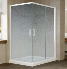 Душевой уголок Vegas Glass ZA-F 0120*100 01 02 профиль белый, стекло шиншилла
