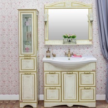 Мебель для ванной Sanflor Адель 100 белая, патина золото