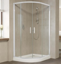 Душевой уголок Vegas Glass ZS-F 110*90 01 01 профиль белый, стекло прозрачное