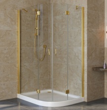 Душевой уголок Vegas Glass AFS-F Lux 110*100 09 01 L профиль золото, стекло прозрачное