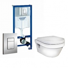 Комплект Grohe Rapid SL + унитаз Gustavsberg Hygienic Flush WWS + крышка 