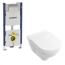 Комплект инсталляция Geberit Duofix + унитаз Villeroy&Boch O.Novo + крышка 