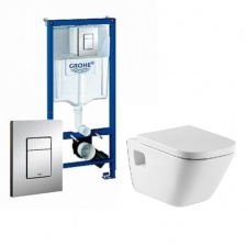 Комплект инсталляция Grohe Rapid SL + унитаз Roca The Gap + крышка 