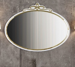 Зеркало La Beaute Charante 100 белое, декор золото