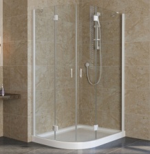 Душевой уголок Vegas Glass AFS-F Lux 110*100 01 01 R профиль белый, стекло прозрачное