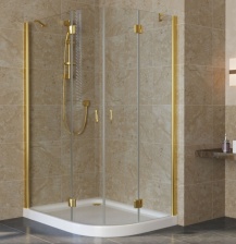Душевой уголок Vegas Glass AFS-F Lux 120*110 09 01 L профиль золото, стекло прозрачное