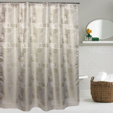Штора для ванной Bath Plus Decor collection JAC1506 180x200, золото-бежевая