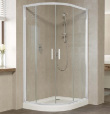 Душевой уголок Vegas Glass ZS-F 100*90 01 01 профиль белый, стекло прозрачное