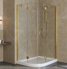Душевой уголок Vegas Glass AFS-F Lux 120*80 09 01 R профиль золото, стекло прозрачное