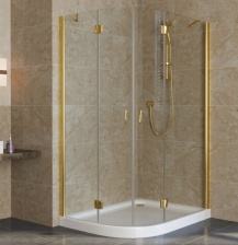 Душевой уголок Vegas Glass AFS-F Lux 120*100 09 01 R профиль золото, стекло прозрачное