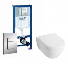Комплект инсталляция Grohe Rapid SL + унитаз Villeroy & Boch Subway 2.0 + крышка 