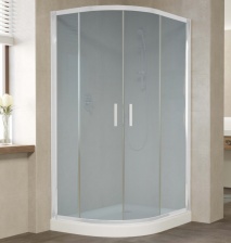 Душевой уголок Vegas Glass ZS-F 110*90 01 10 профиль белый, стекло сатин