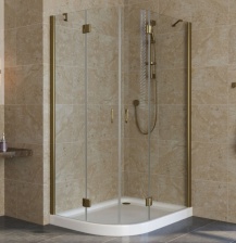 Душевой уголок Vegas Glass AFS-F Lux 110*90 05 01 R профиль бронза, стекло прозрачное