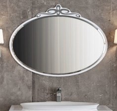 Зеркало La Beaute Charante 100 белое, декор хром