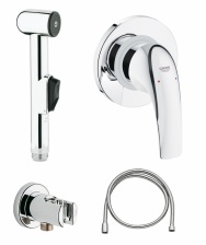 Готовый комплект для гигиенического душа GROHE BauCurve, встраиваемый смеситель, гигиенический душ со шлангом и держателем