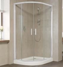 Душевой уголок Vegas Glass ZS-F 110*100 01 01 профиль белый, стекло прозрачное