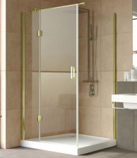 Душевой уголок Vegas Glass AFP-Fis Lux 120*90 09 01 L профиль золото, стекло прозрачное