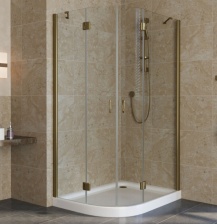 Душевой уголок Vegas Glass AFS-F Lux 110*80 05 01 R профиль бронза, стекло прозрачное