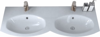 Мебельная раковина Cezares 50156 138х52 doppio bianco