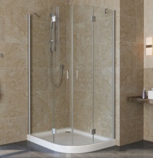 Душевой уголок Vegas Glass AFS-F Lux 100*80 07 01 L профиль матовый хром, стекло прозрачное