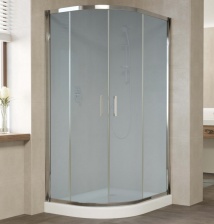 Душевой уголок Vegas Glass ZS-F 100*90 08 10 профиль глянцевый хром, стекло сатин