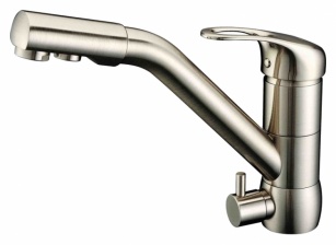 Смеситель Zorg Clean Water ZR 400 KF-12 nickel для кухонной мойки