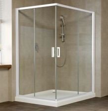 Душевой уголок Vegas Glass ZA-F 0120*110 01 01 профиль белый, стекло прозрачное