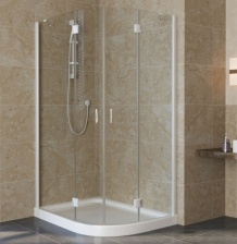 Душевой уголок Vegas Glass AFS-F Lux 120*80 01 01 L профиль белый, стекло прозрачное