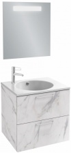 Мебель для ванной Jacob Delafon Odeon Rive Gauche 60 белый мрамор, 2 ящика, ручки хром