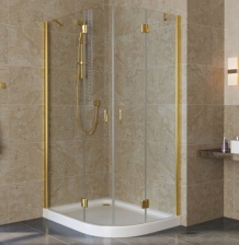 Душевой уголок Vegas Glass AFS-F Lux 100*80 09 01 L профиль золото, стекло прозрачное