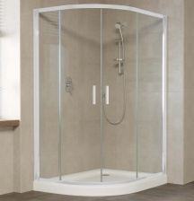 Душевой уголок Vegas Glass ZS-F 120*110 01 01 профиль белый, стекло прозрачное
