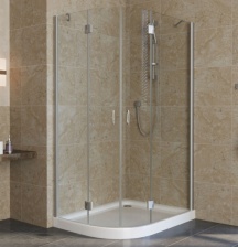 Душевой уголок Vegas Glass AFS-F Lux 100*90 07 01 R профиль матовый хром, стекло прозрачное