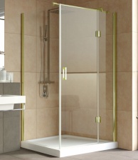 Душевой уголок Vegas Glass AFP-Fis Lux 120*90 09 01 R профиль золото, стекло прозрачное