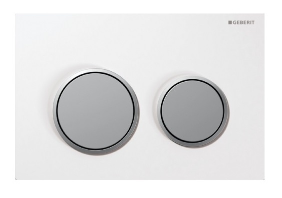 Кнопка смыва Geberit Omega 20 белый/хром матовый фото 1