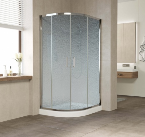 Душевой уголок Vegas Glass ZS-F 100*90 08 02 профиль глянцевый хром, стекло шиншилла фото 2