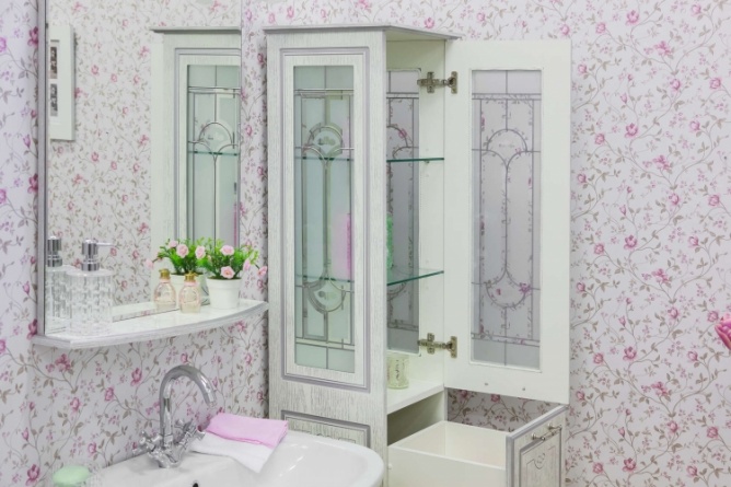 Зеркало Sanflor Адель 82 белое, патина серебро фото 4