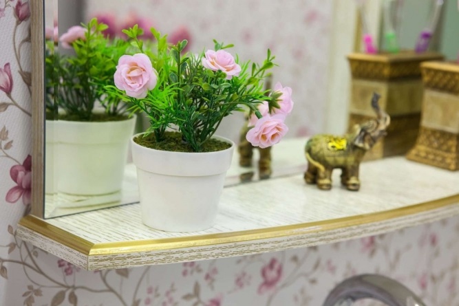 Мебель для ванной Sanflor Адель 65 белая, патина золото фото 8