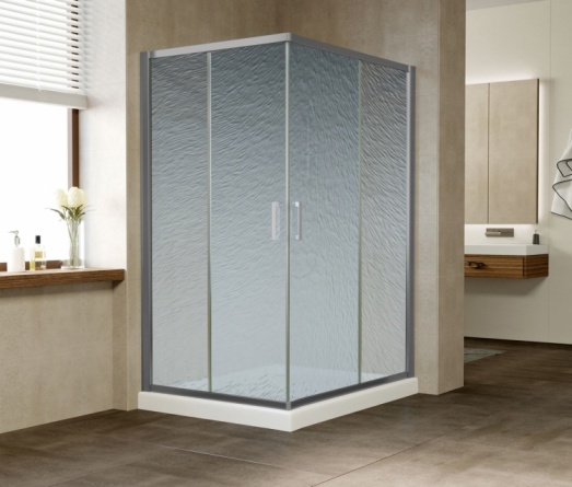 Душевой уголок Vegas Glass ZA-F 110*100 07 02 профиль матовый хром, стекло шиншилла фото 2