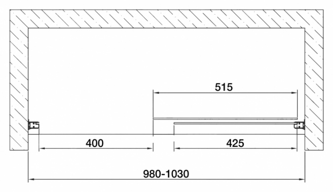 Душевая дверь в нишу Vegas Glass ZP 0100 08 02 стекло шиншилла, 100 фото 5