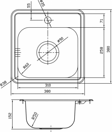 Мойка кухонная Iddis Strit STR38S0i77 фото 2