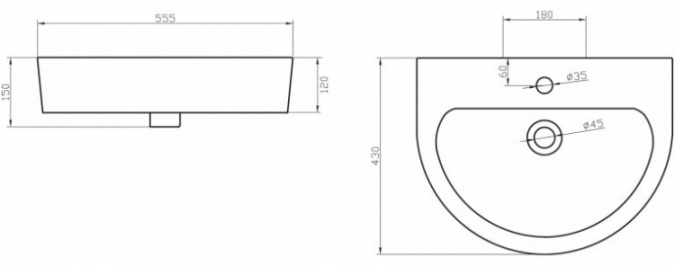 Раковина BelBagno Marino BB105L фото 7