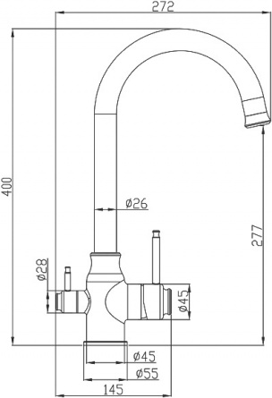 Смеситель Steel Hammer SH 763 INOX GRAFIT PVD для кухонной мойки фото 2