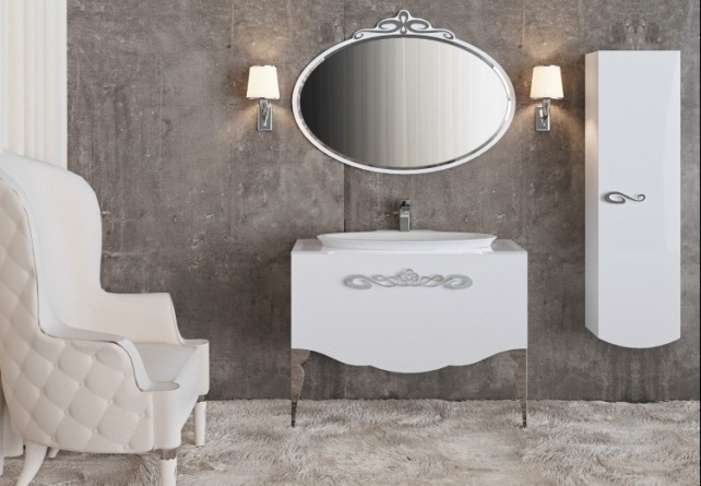 Зеркало La Beaute Charante 100 белое, декор хром фото 2