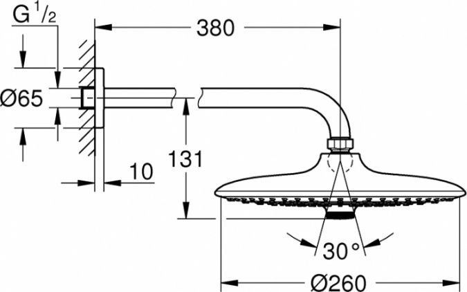 Верхний душ Grohe Euphoria SmartControl 26458000 фото 7