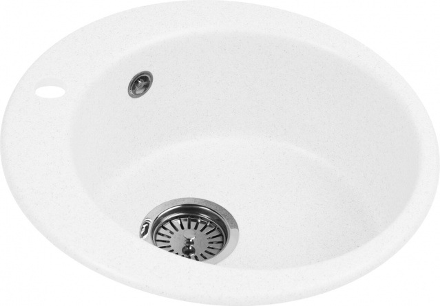 Мойка кухонная AquaGranitEx M-05 белая фото 2