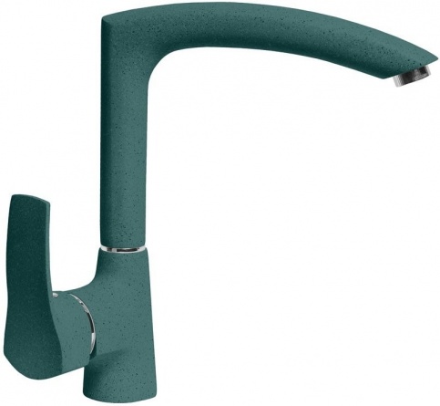 Смеситель AquaGranitEx C-7040 для кухонной мойки, зеленый фото 1