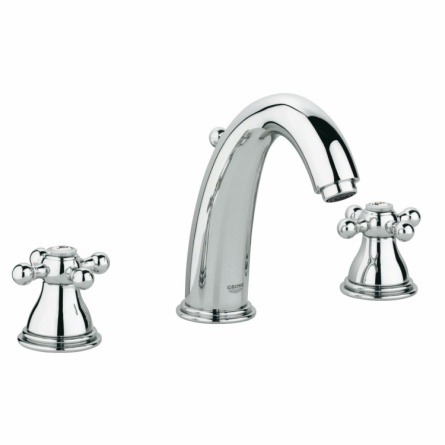 Смеситель для раковины Grohe Sinfonia на 3 отверстия с донным клапаном и высоким изливом фото 1