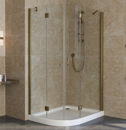 Душевой уголок Vegas Glass AFS-F Lux 100*90 05 01 R профиль бронза, стекло прозрачное фото 1